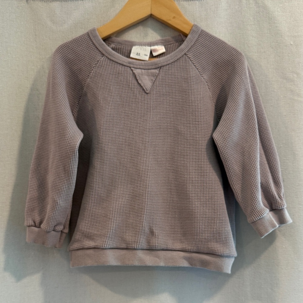 Zara Kids Purple Waffle Knit Top